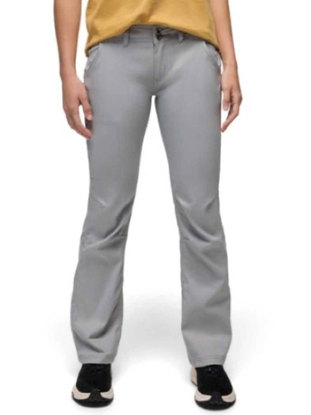 Prana Women’s Halle Pants Mid Rise Hem Roll Up UPF 50+ Hiking in Gray 2